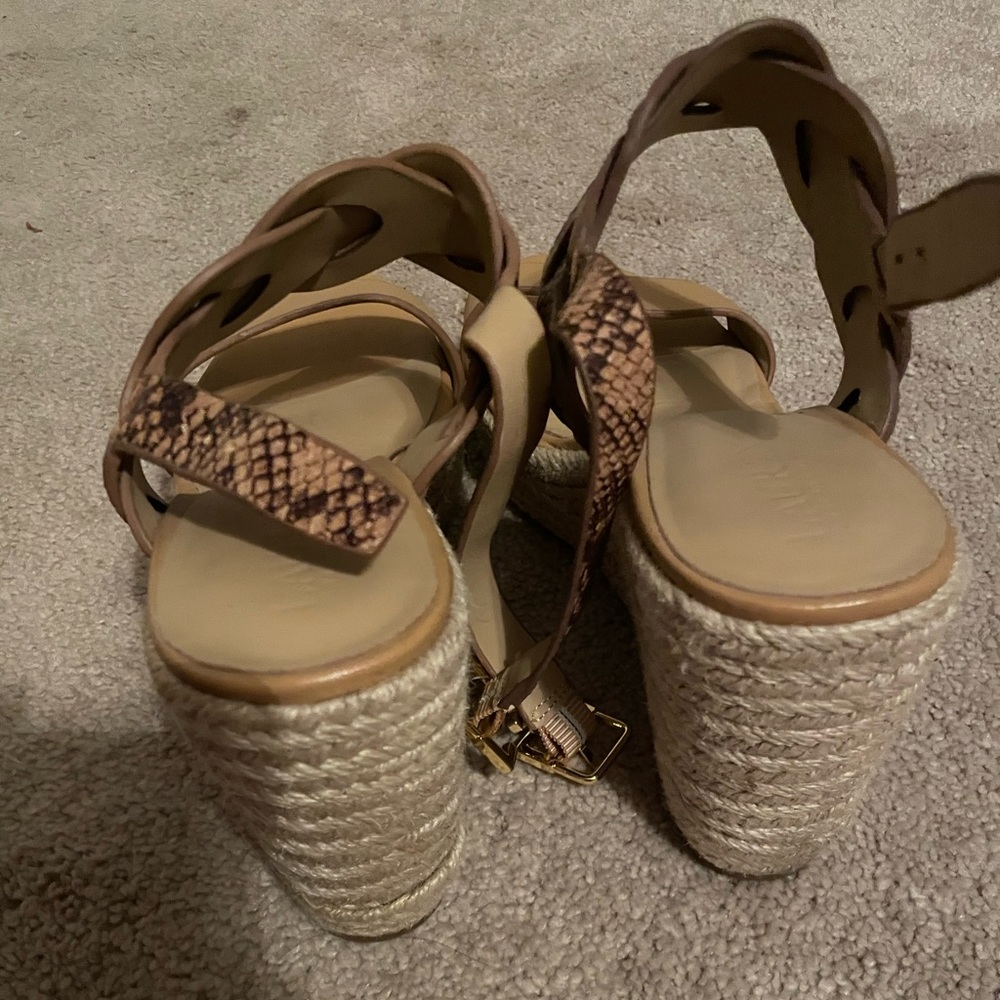 Ralph Lauren wedge tan sandals - Picture 3 of 7